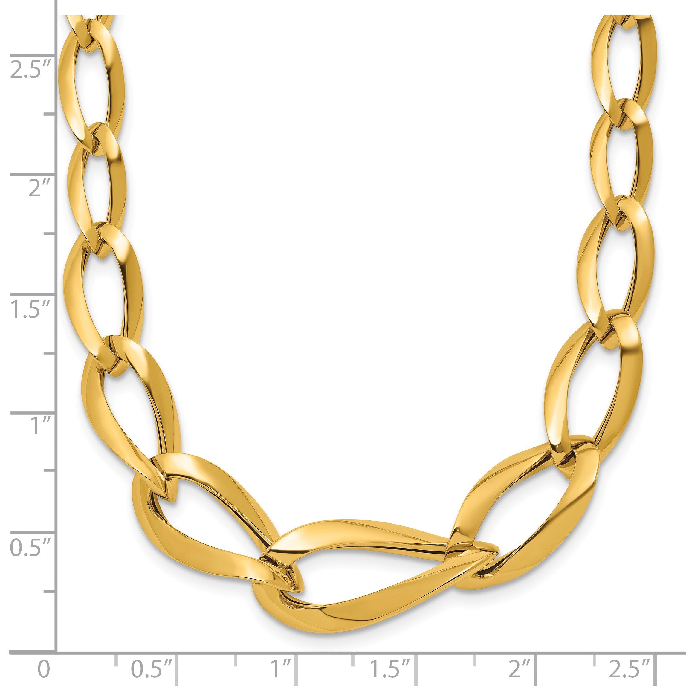 14K Gelbgold Poliert Fantasieglieder Halskette