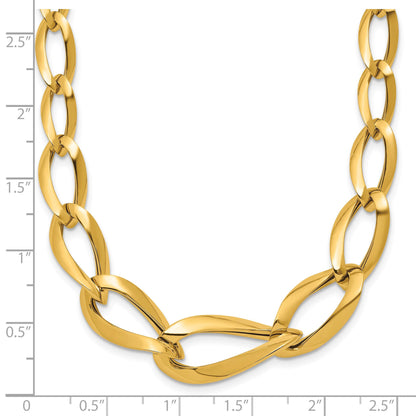 14K Gelbgold Poliert Fantasieglieder Halskette