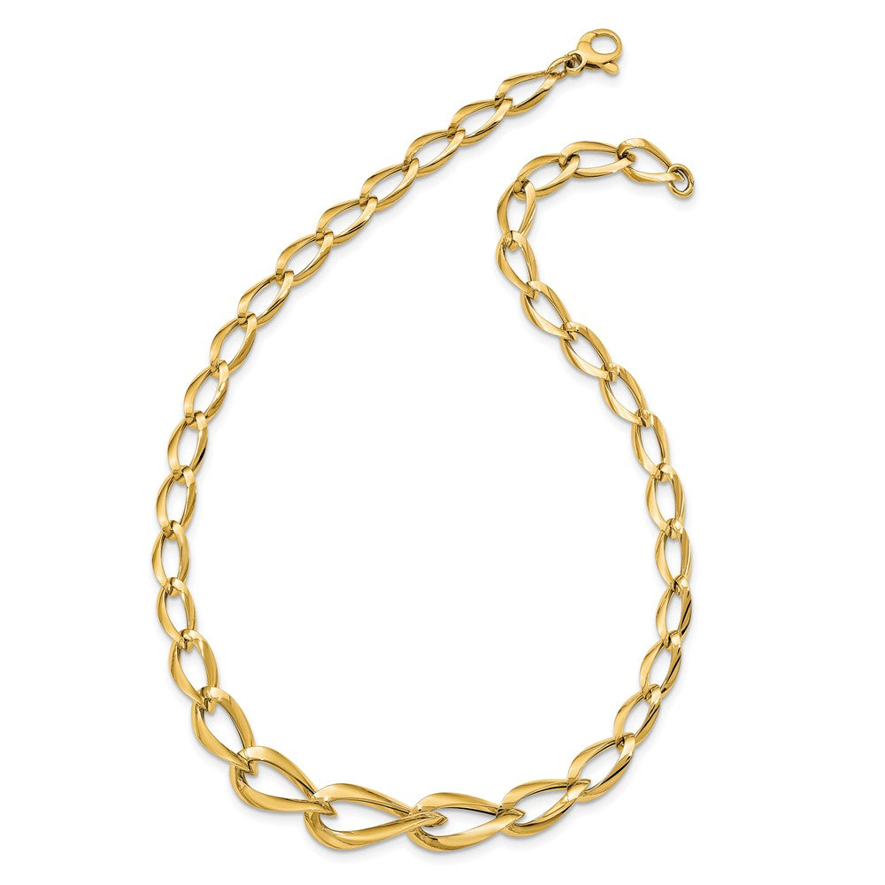 14K Gelbgold Poliert Fantasieglieder Halskette