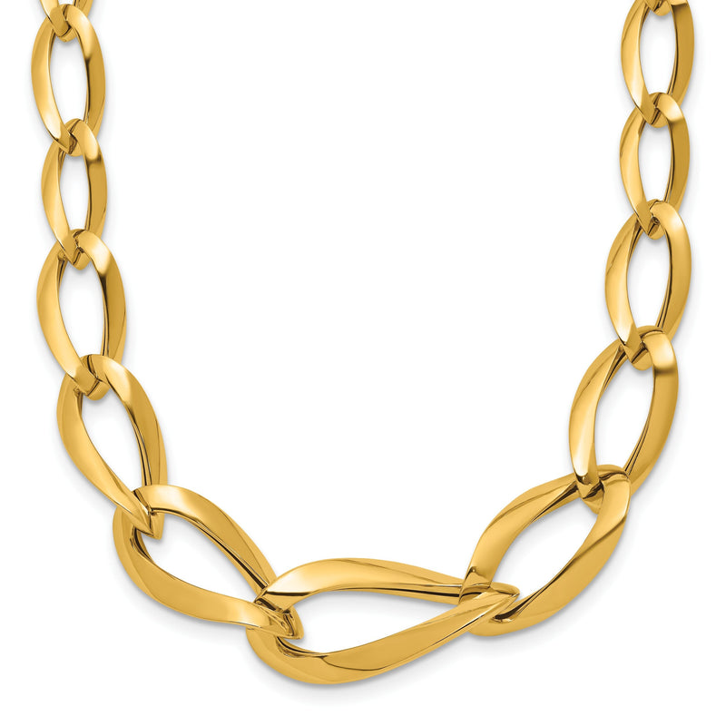 14K Gelbgold Poliert Fantasieglieder Halskette