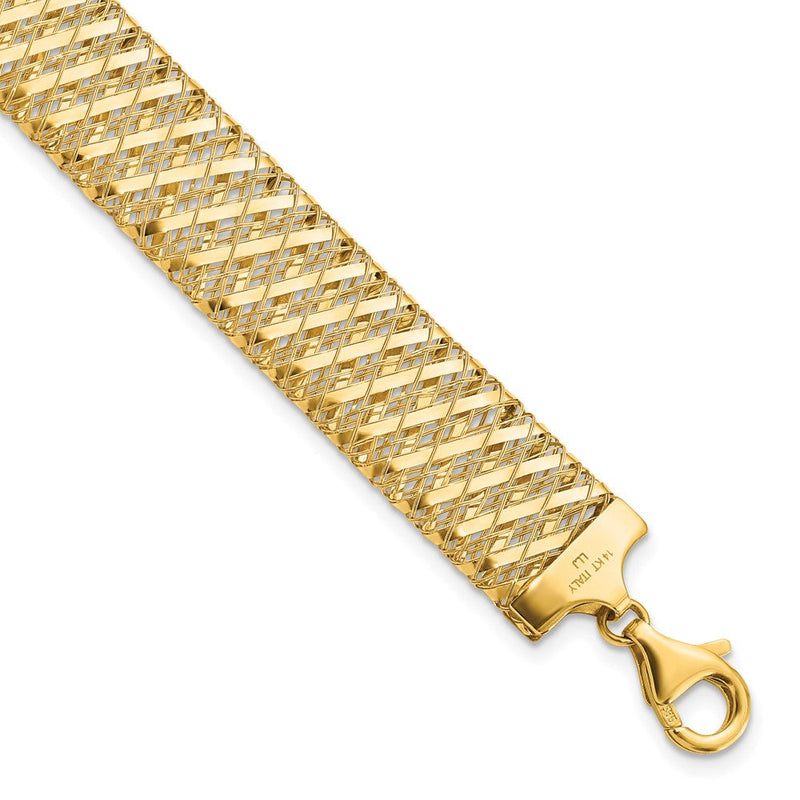 7.25 Zoll 14K Fantasie Dehnbar Armband