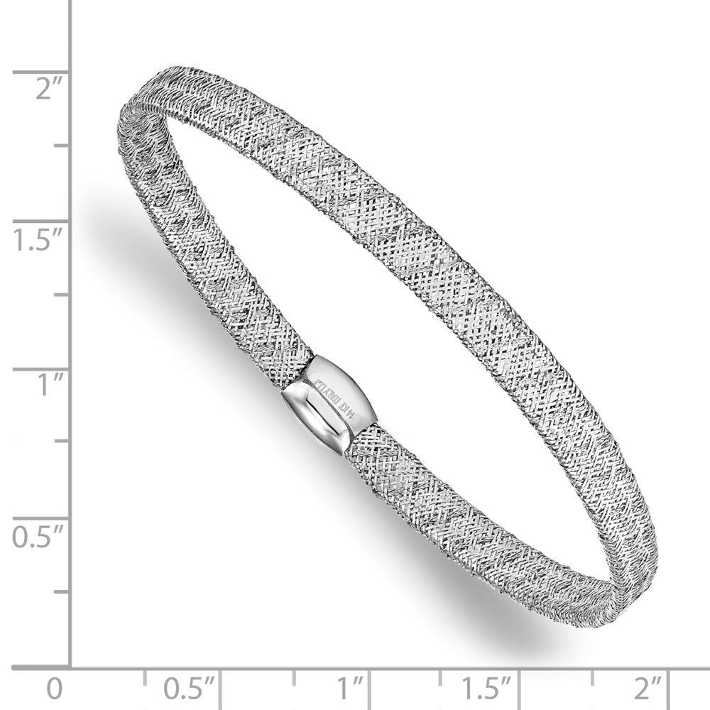 7.5 Zoll 14K mit Weiß Rhodiniert-plating Fantasie Dehnbar Armreif Armband