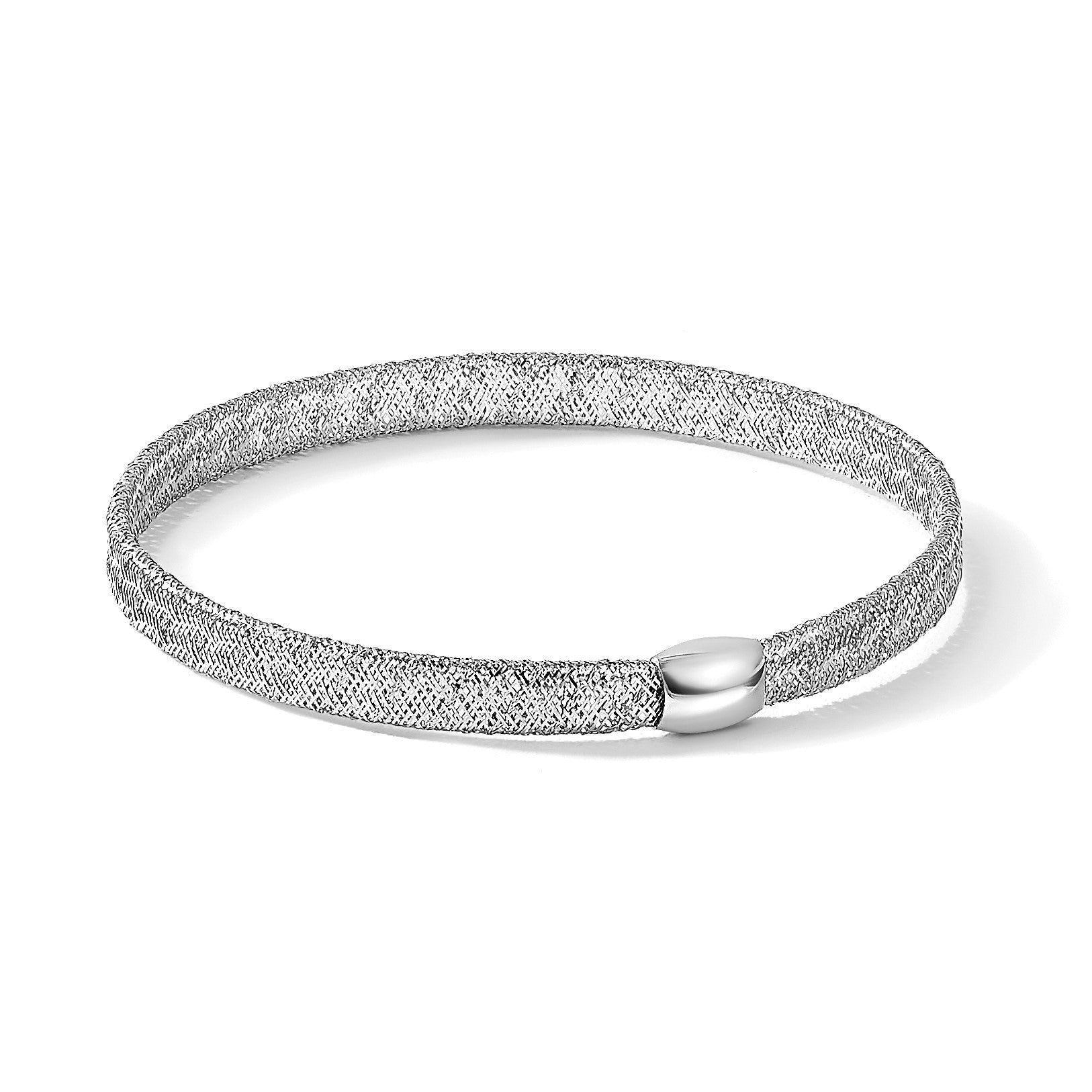 7.5 Zoll 14K mit Weiß Rhodiniert-plating Fantasie Dehnbar Armreif Armband