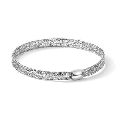 7.5 Zoll 14K mit Weiß Rhodiniert-plating Fantasie Dehnbar Armreif Armband