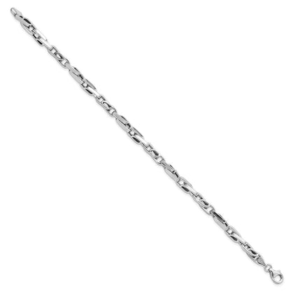 8.25 Zoll 14K Weißgold Poliert Fantasieglieder Armband