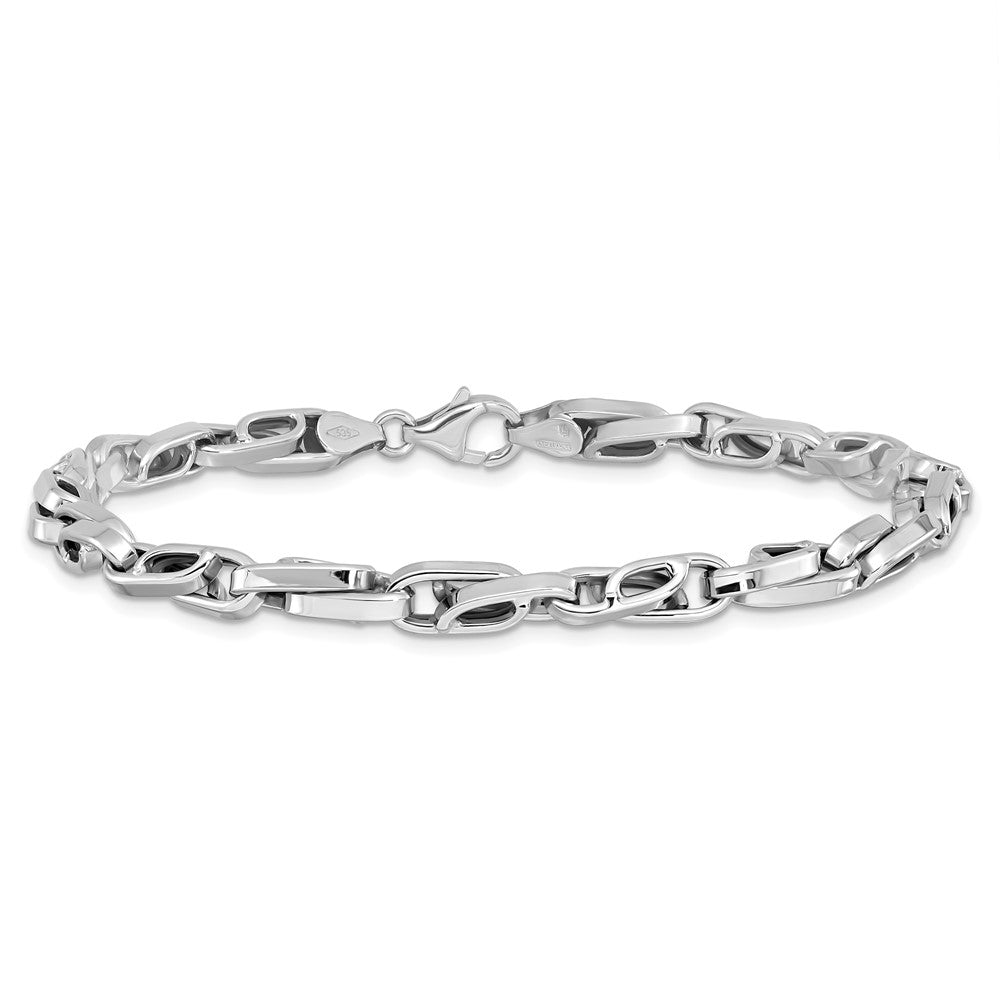 8.25 Zoll 14K Weißgold Poliert Fantasieglieder Armband