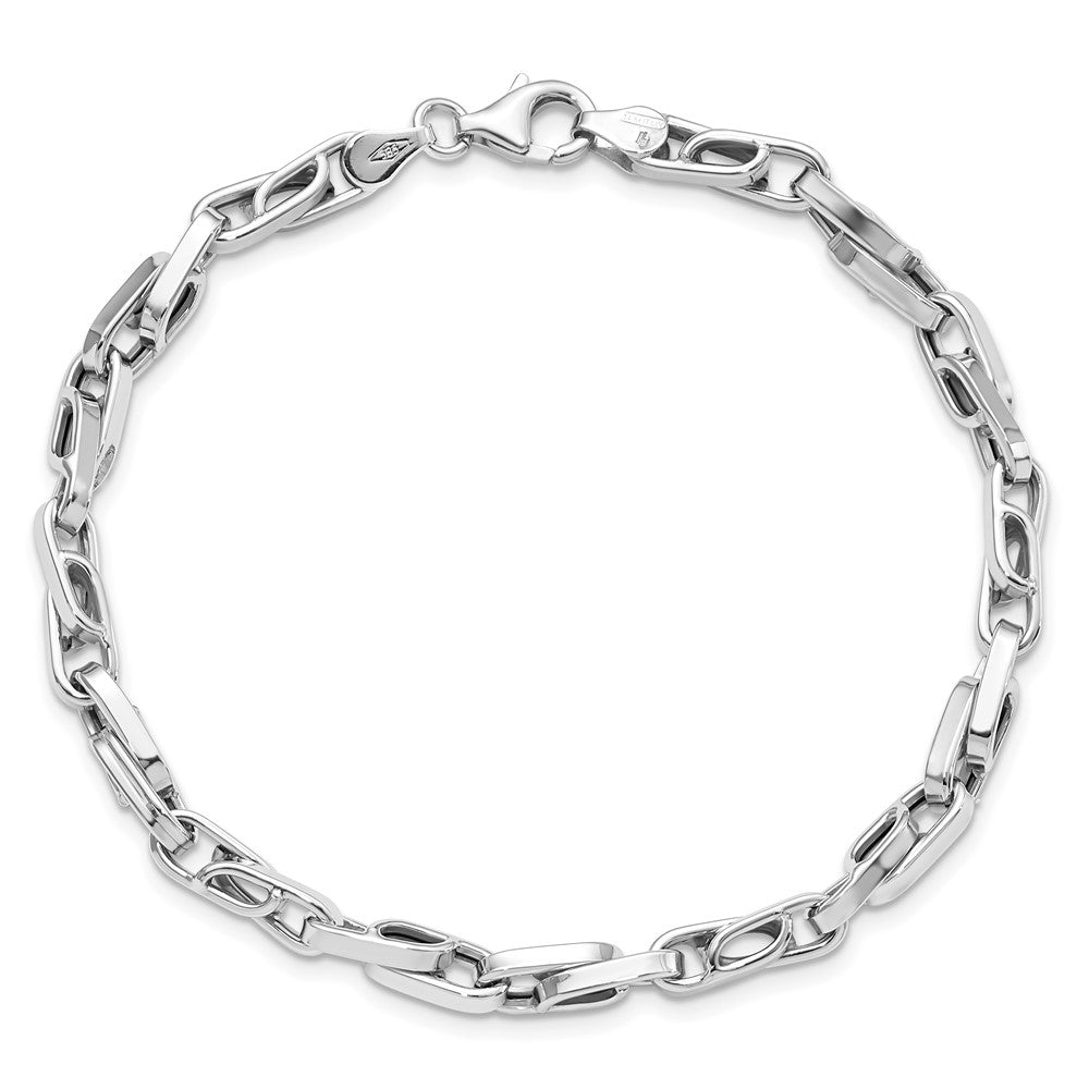 8.25 Zoll 14K Weißgold Poliert Fantasieglieder Armband