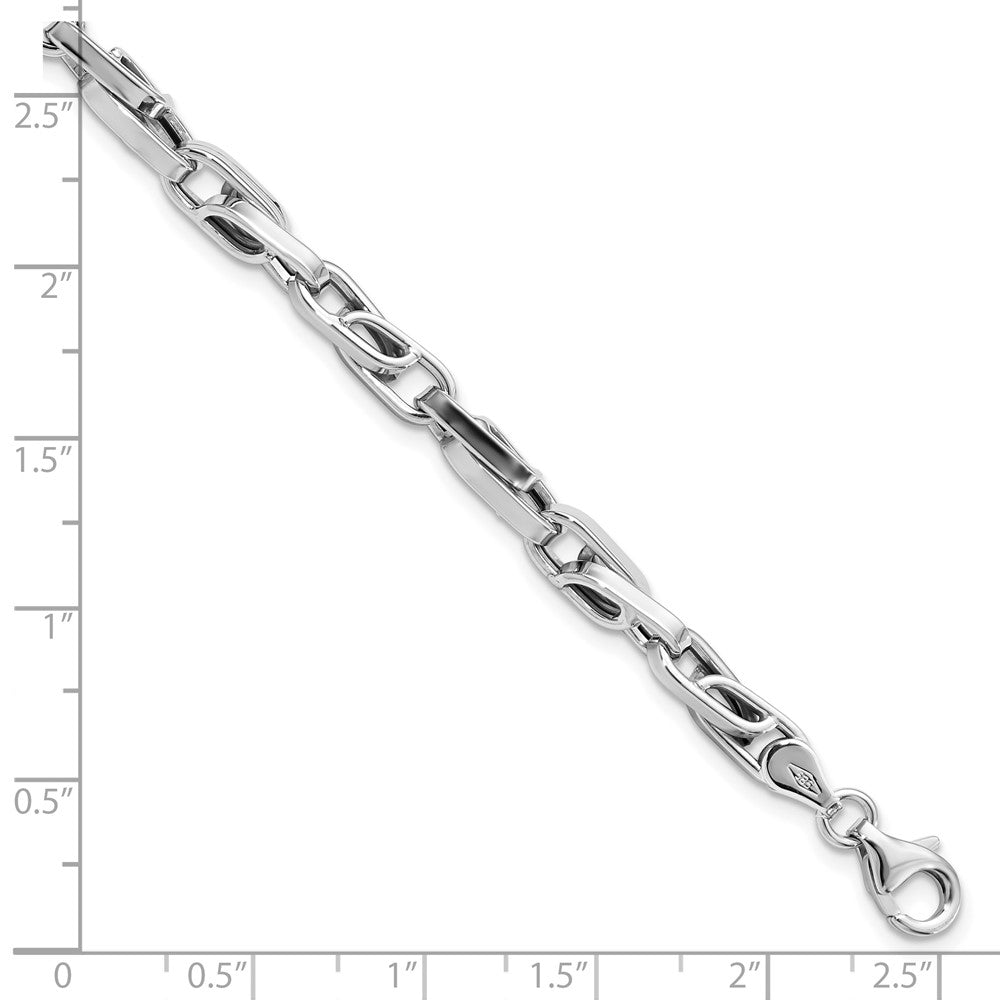 8.25 Zoll 14K Weißgold Poliert Fantasieglieder Armband