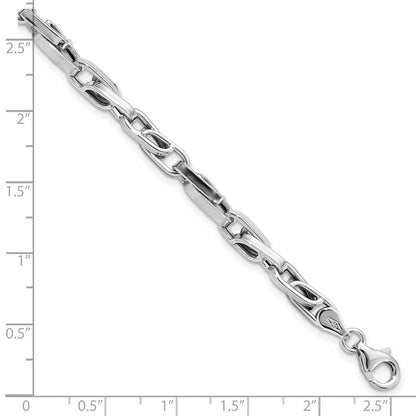8.25 Zoll 14K Weißgold Poliert Fantasieglieder Armband