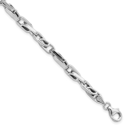 8.25 Zoll 14K Weißgold Poliert Fantasieglieder Armband