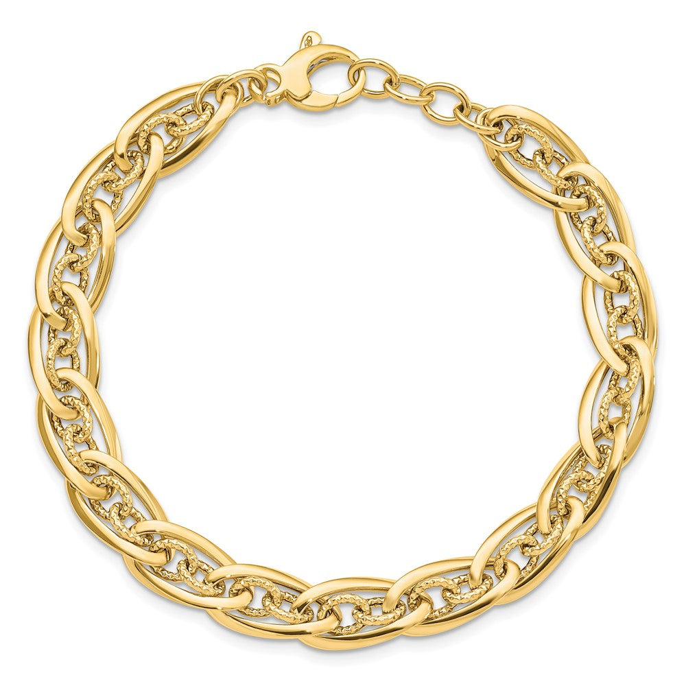 8 Zoll 14K Poliert Fantasieglieder Armband