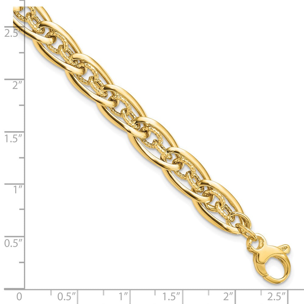 8 Zoll 14K Poliert Fantasieglieder Armband