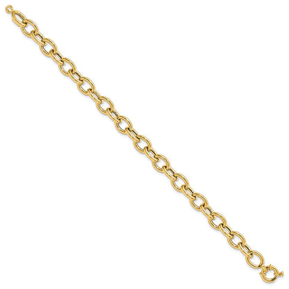 7.5 Zoll 14K Poliert Ankerkette Oval Glieder Armband
