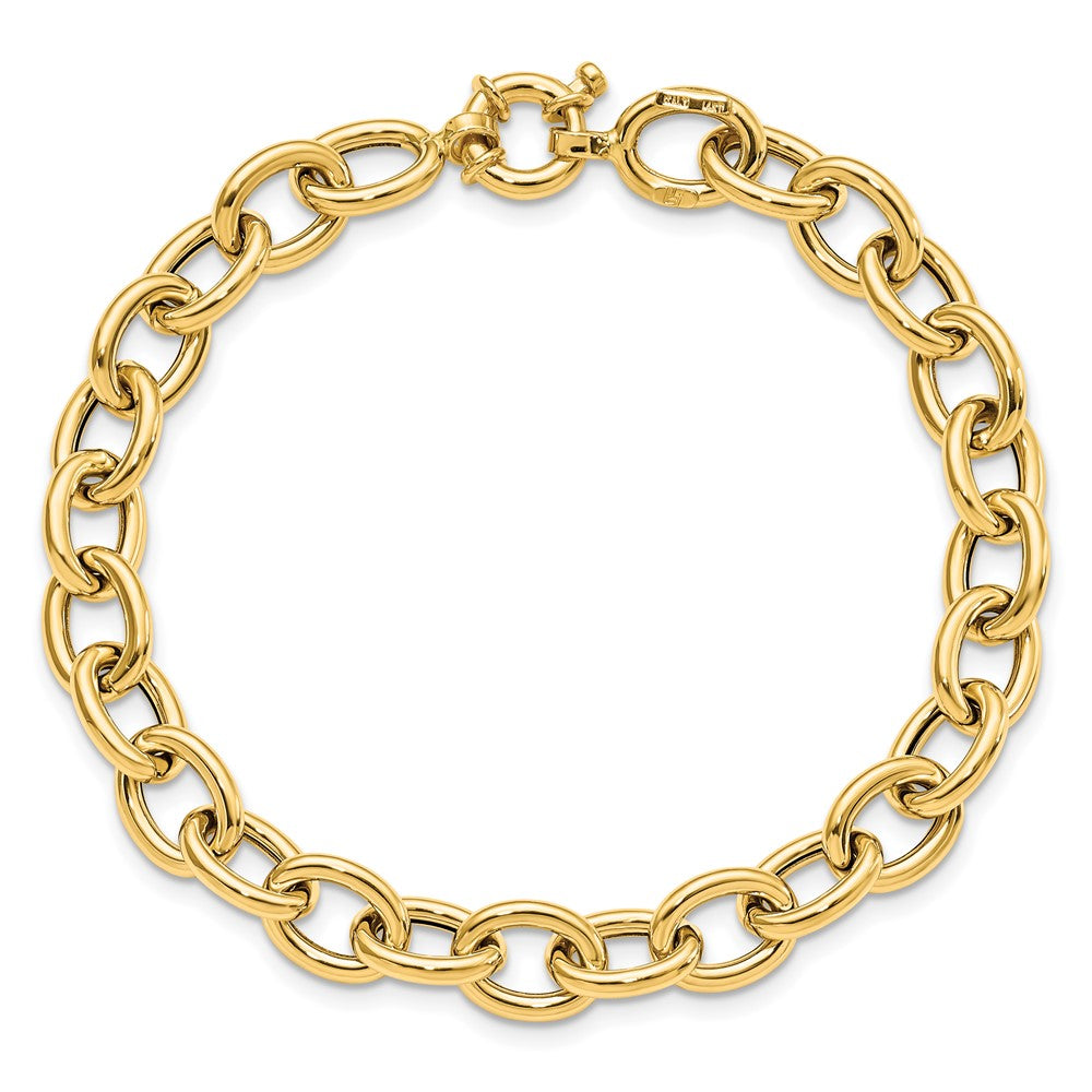 7.5 Zoll 14K Poliert Ankerkette Oval Glieder Armband
