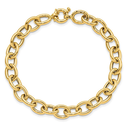 7.5 Zoll 14K Poliert Ankerkette Oval Glieder Armband
