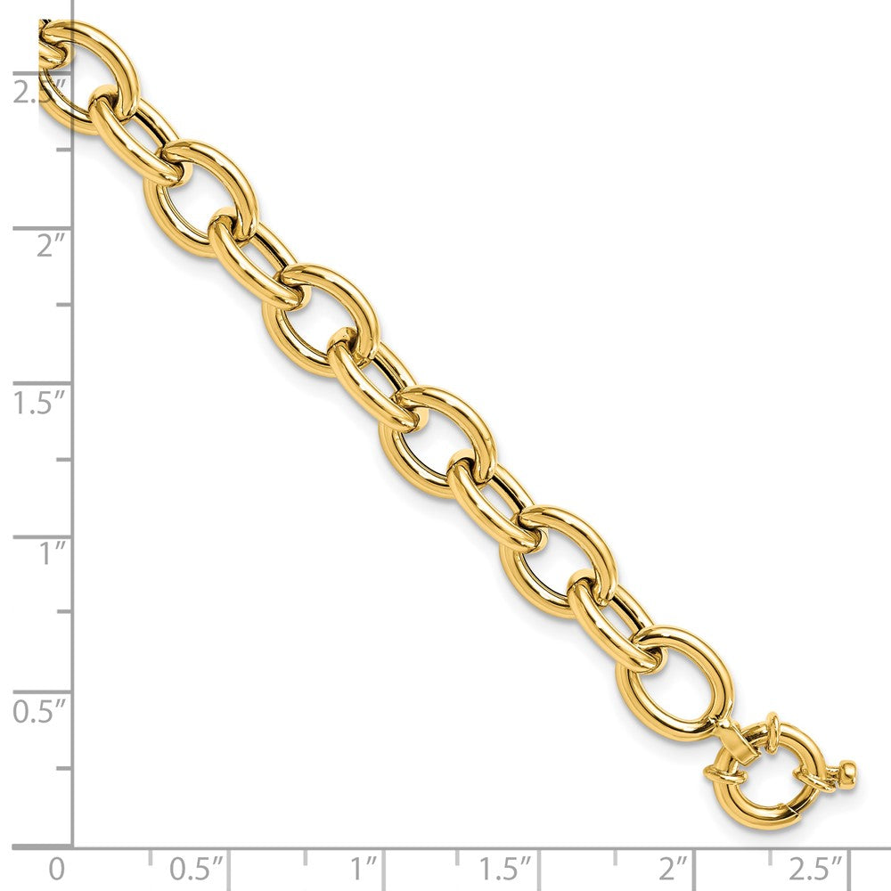7.5 Zoll 14K Poliert Ankerkette Oval Glieder Armband