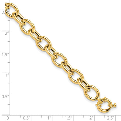 7.5 Zoll 14K Poliert Ankerkette Oval Glieder Armband