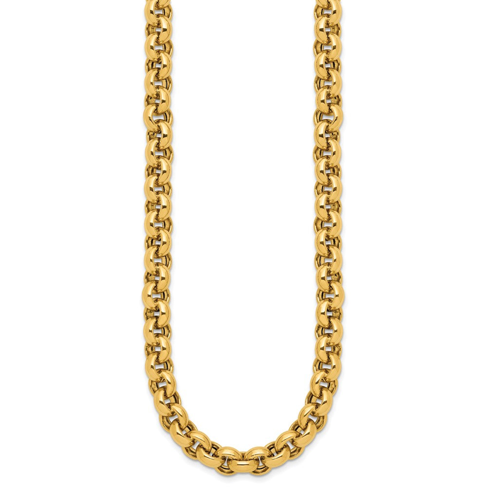 14K Gelbgold Poliert Erbs Glieder Halskette