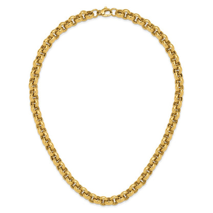 14K Gelbgold Poliert Erbs Glieder Halskette