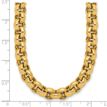 14K Gelbgold Poliert Erbs Glieder Halskette