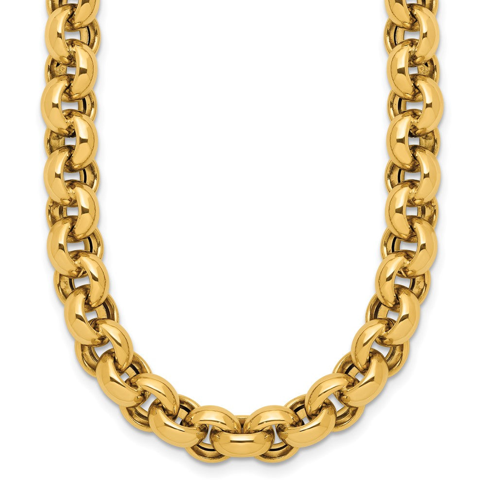 14K Gelbgold Poliert Erbs Glieder Halskette