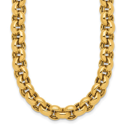 14K Gelbgold Poliert Erbs Glieder Halskette