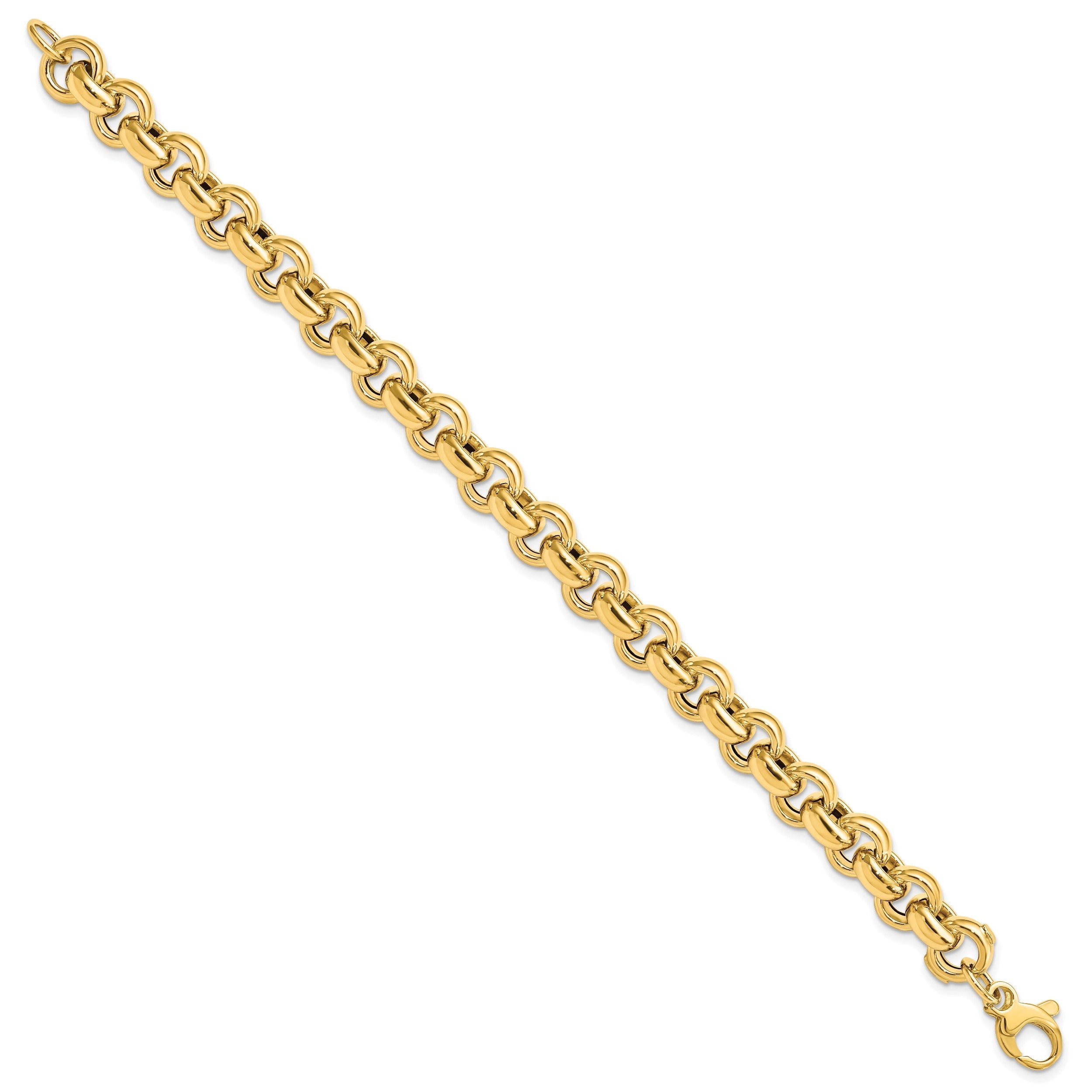 14K Gelbgold Poliert Erbs Glieder Gliederarmband