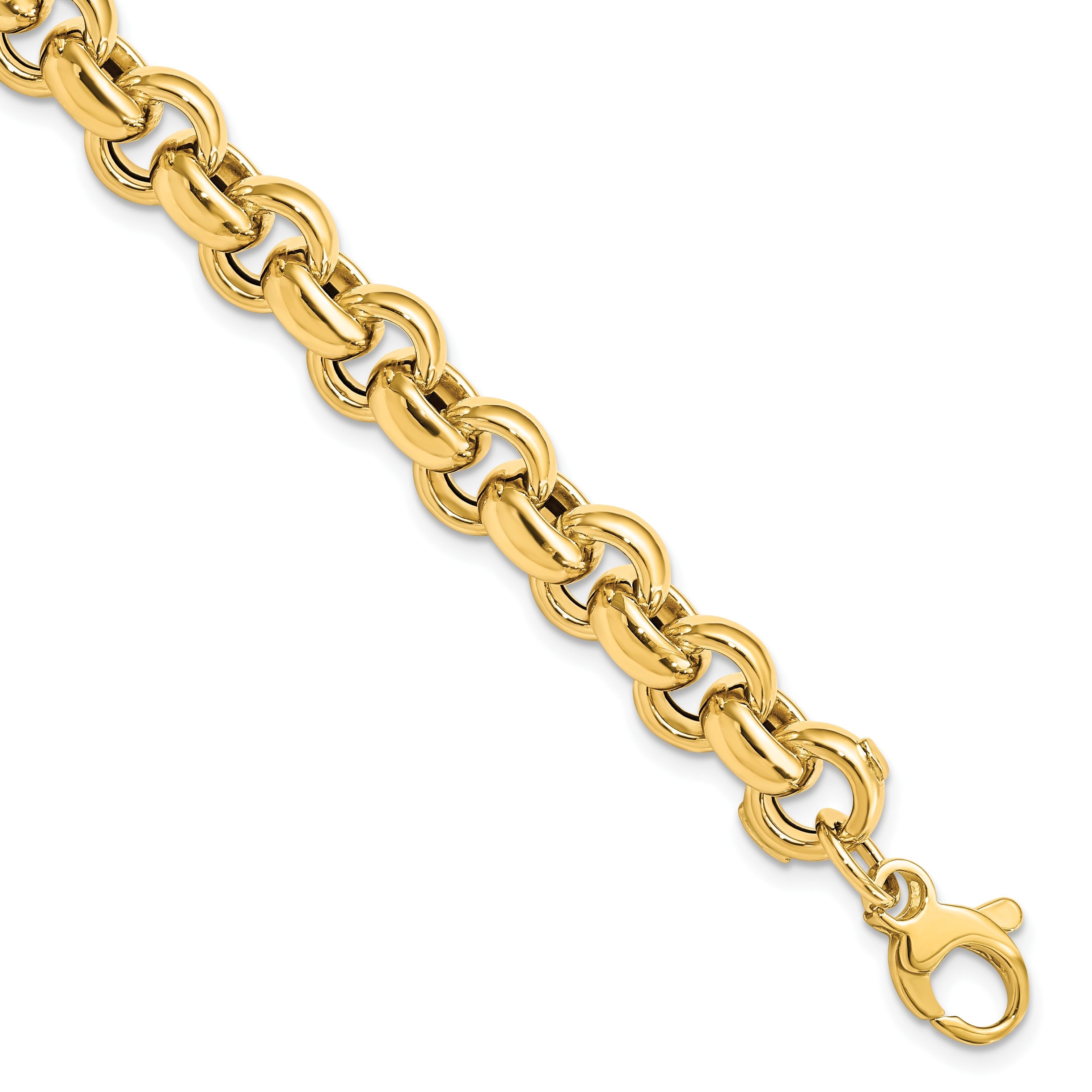 14K Gelbgold Poliert Erbs Glieder Gliederarmband