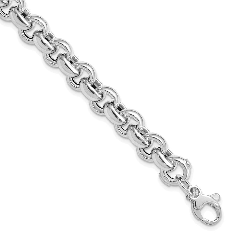 14K Weißgold Poliert Erbs Glieder Gliederarmband