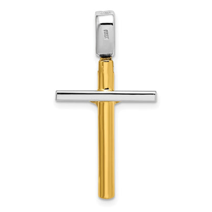 14K Bicolor Poliert Kruzifix Anhänger