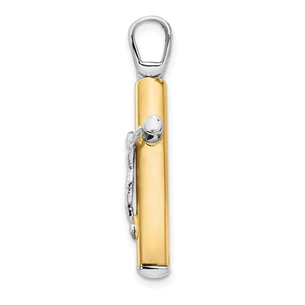 14K Bicolor Poliert Kruzifix Anhänger