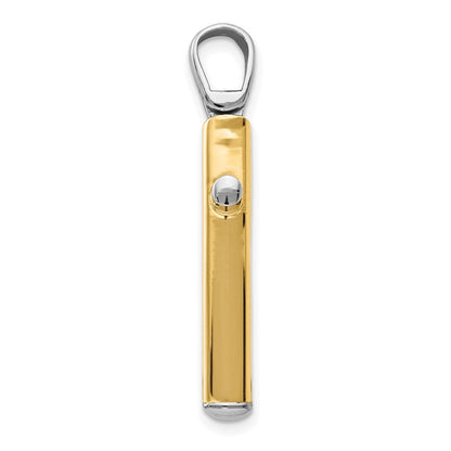 14K Bicolor Poliert Kreuz Anhänger