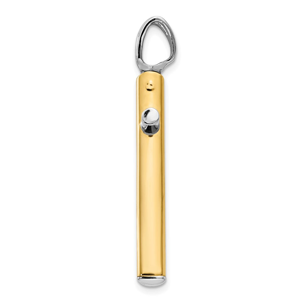 14K Bicolor Poliert Kreuz Anhänger