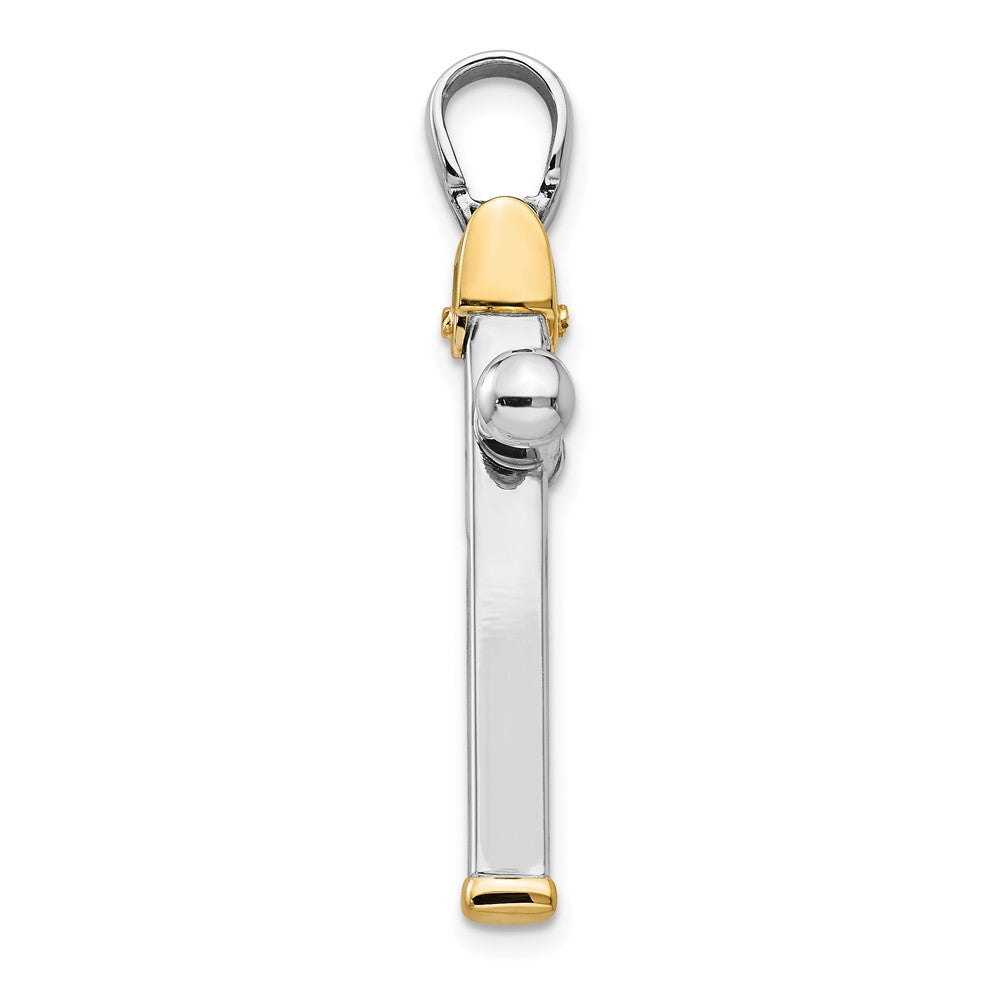 14K Bicolor Poliert Kreuz Anhänger