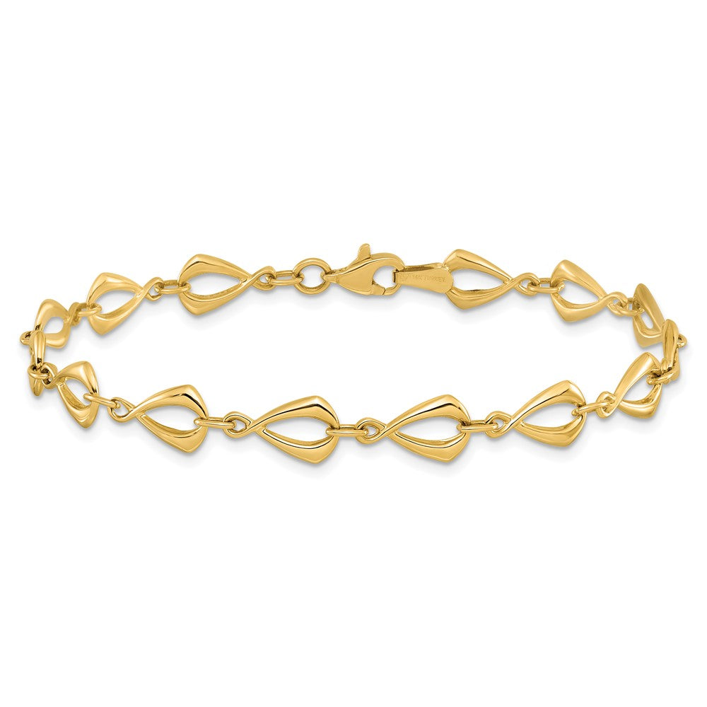 7.5 Zoll 14K Poliert Fantasieglieder 7.5 Zoll Armband