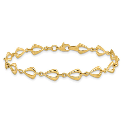 7.5 Zoll 14K Poliert Fantasieglieder 7.5 Zoll Armband