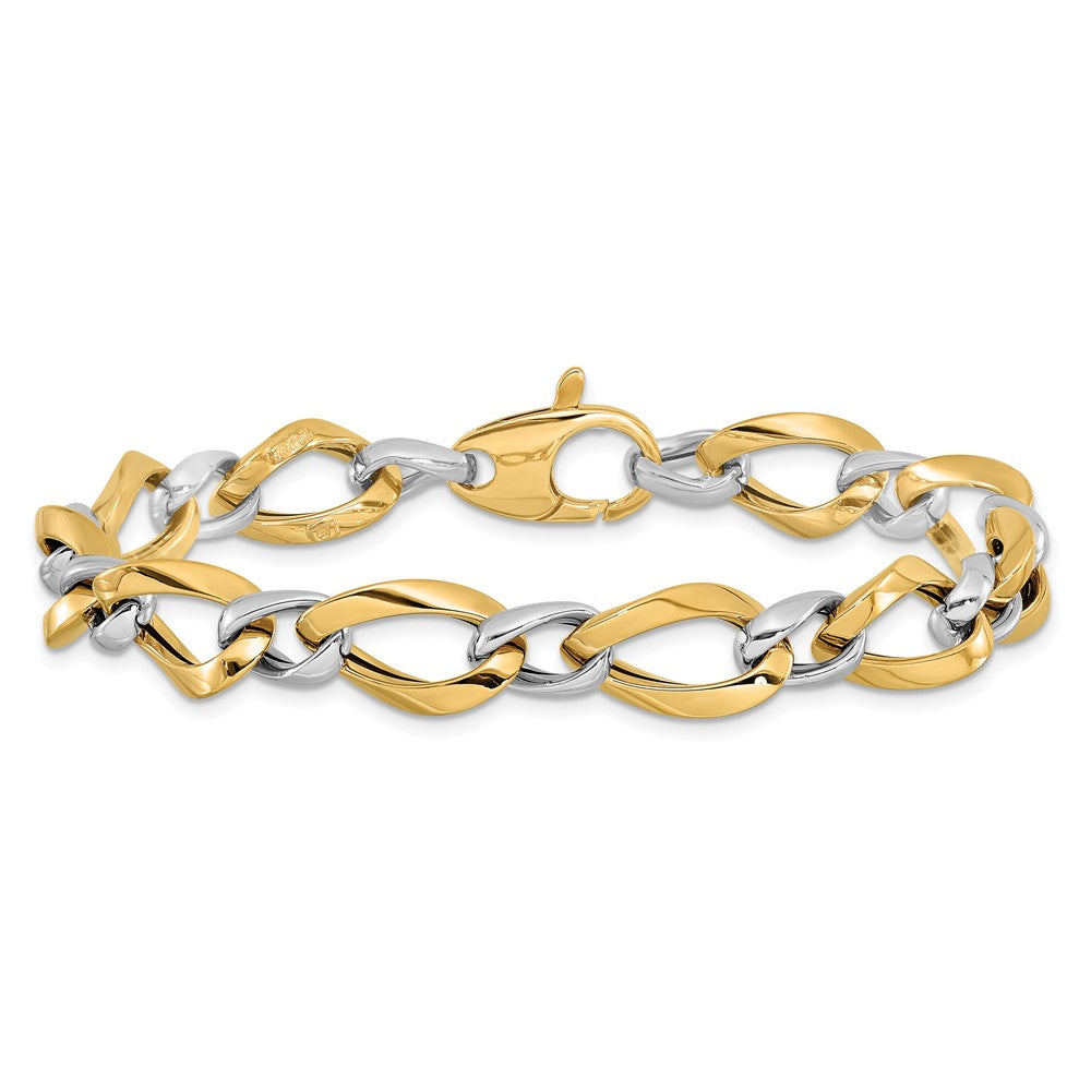 7.75 Zoll 14K Bicolor Poliert Fantasieglieder Armband
