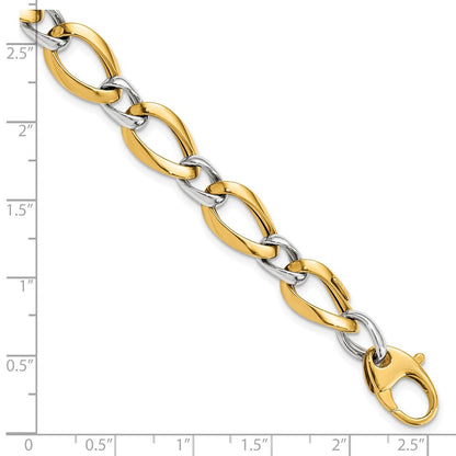 7.75 Zoll 14K Bicolor Poliert Fantasieglieder Armband
