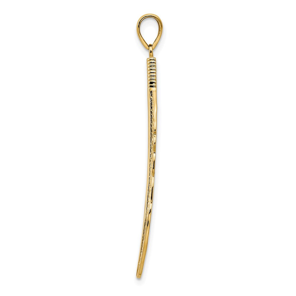 14K Gelbgold Feder Anhänger