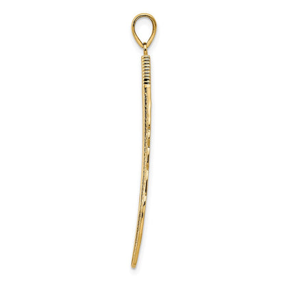 14K Gelbgold Feder Anhänger