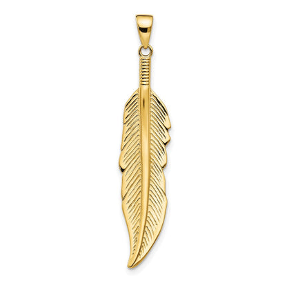 14K Gelbgold Feder Anhänger