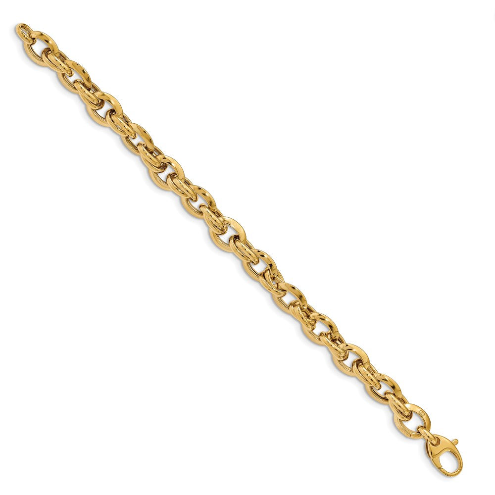 14K Gelbgold Poliert Fantasieglieder Gliederarmband