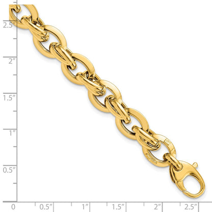 14K Gelbgold Poliert Fantasieglieder Gliederarmband