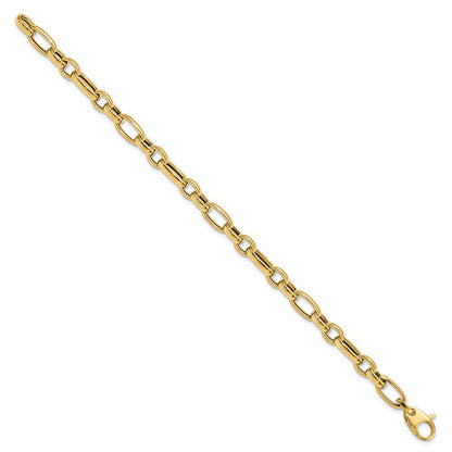 14K Gelbgold Poliert Fantasieglieder Armband