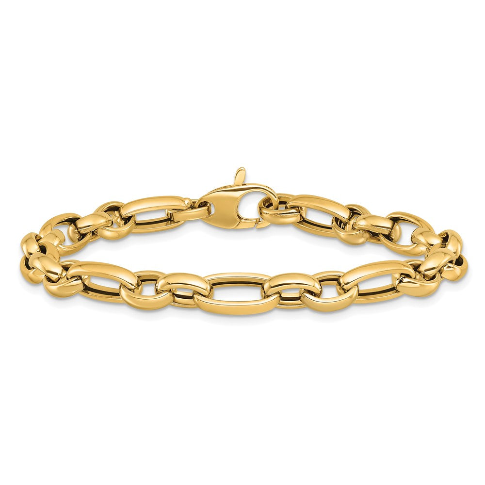 14K Gelbgold Poliert Fantasieglieder Armband