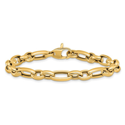 14K Gelbgold Poliert Fantasieglieder Armband