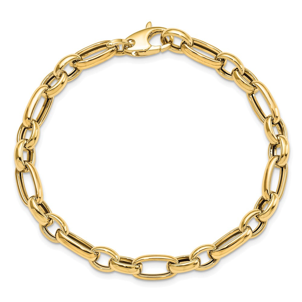 14K Gelbgold Poliert Fantasieglieder Armband