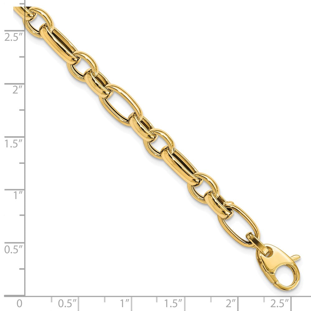 14K Gelbgold Poliert Fantasieglieder Armband
