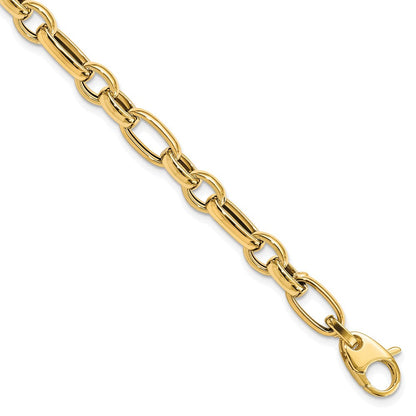 14K Gelbgold Poliert Fantasieglieder Armband