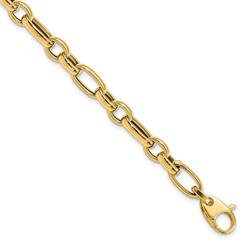 14K Gelbgold Poliert Fantasieglieder Armband